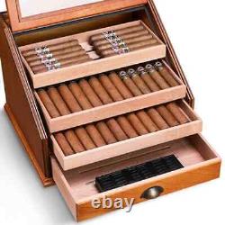 100 Count Luxury Cigar Cedar Wood Display Cabinets Cigar Storage Box Humidifier
