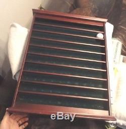 100 Golf Ball Display Case Cabinet Wall Rack Holder -mahogany wood