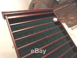100 Golf Ball Display Case Cabinet Wall Rack Holder -mahogany wood