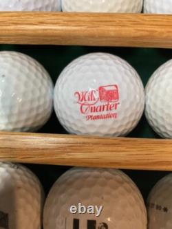 100 Golf Ball Solid Wood Display Case Cabinet Wall Shelf + 100 BALLS INCLUDED