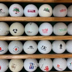 100 Golf Ball Solid Wood Display Case Cabinet Wall Shelf + 100 BALLS INCLUDED