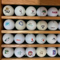 100 Golf Ball Solid Wood Display Case Cabinet Wall Shelf + 100 BALLS INCLUDED