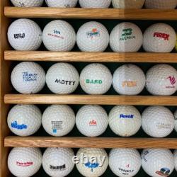 100 Golf Ball Solid Wood Display Case Cabinet Wall Shelf + 100 BALLS INCLUDED