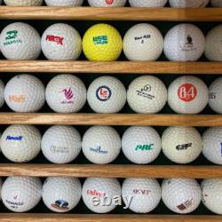 100 Golf Ball Solid Wood Display Case Cabinet Wall Shelf + 100 BALLS INCLUDED