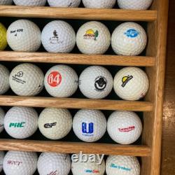 100 Golf Ball Solid Wood Display Case Cabinet Wall Shelf + 100 BALLS INCLUDED