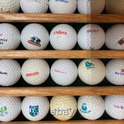 100 Golf Ball Solid Wood Display Case Cabinet Wall Shelf + 100 BALLS INCLUDED