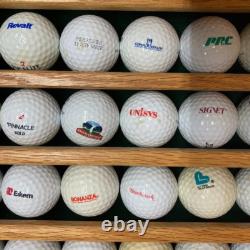 100 Golf Ball Solid Wood Display Case Cabinet Wall Shelf + 100 BALLS INCLUDED