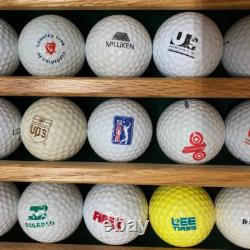 100 Golf Ball Solid Wood Display Case Cabinet Wall Shelf + 100 BALLS INCLUDED