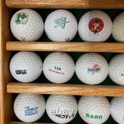 100 Golf Ball Solid Wood Display Case Cabinet Wall Shelf + 100 BALLS INCLUDED