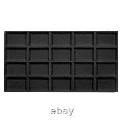 100 Space Grained Leatherette 5 Drawer Wood Jewelry Hobby Storage Organizer Case