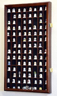100 Thimble / Miniatures Display Case Cabinet Holder Wall Rack 98%UV Lockable