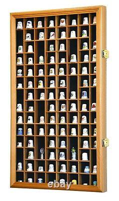 100 Thimble / Miniatures Display Case Cabinet Holder Wall Rack 98%UV Lockable