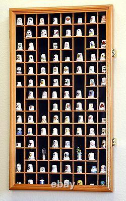 100 Thimble / Miniatures Display Case Cabinet Holder Wall Rack 98%UV Lockable