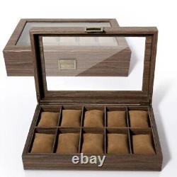 10Pcs Wooden Wood Watch Display Case Collection Storage Holder