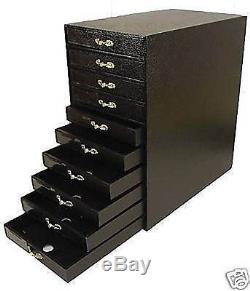 10 Drawer Storage Display Case Organizer Jewelry Nicknacks Wood Box Travel