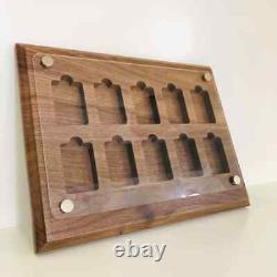 10 Grids Walnut Wood Display Frame Storage Case for Zippo Lighters