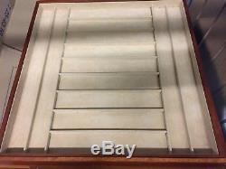 10 Quality Woodengrooved Wrist Watch Case Presentation Display Tray Shop Storage