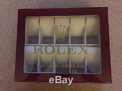 10 Rolex Display Case Cherry Wood