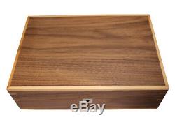 10 Walnut Wood Wrist Watch Jewellery Display Lockable Storage Wooden Case Box