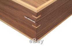 10 Walnut Wood Wrist Watch Jewellery Display Lockable Storage Wooden Case Box