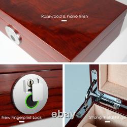 10 Watch Box for Men Watches Display Case Wood Luxury Fingerprint Lock