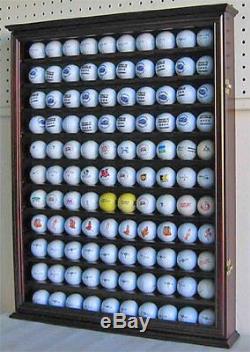 110 Golf Ball Display Case Wall Cabinet Holder, with glass door, Solid Wood
