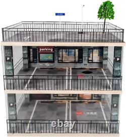 118 Scale 3-Tiers Model Car Display Case with Parking Lot Scene for