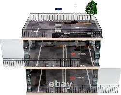 118 Scale 3-Tiers Model Car Display Case with Parking Lot Scene for