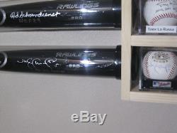 11 Bat Wood Baseball Bat Display Rack with Double Shelves (SEE DESCRIPTION)