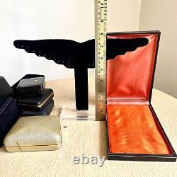 11pc Lot Mid Century Jewelry Presentation Br Orange Box Ring Display VTG Antique
