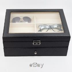 12 Black Eyeglass Sunglass Oversized Storage Display Case Glasses Organizer