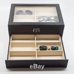 12 Black Eyeglass Sunglass Oversized Storage Display Case Glasses Organizer