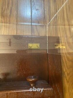 12 Baseball Display Case Holder Shadow Box Wall Cabinet All Wood Nice Plexiglass