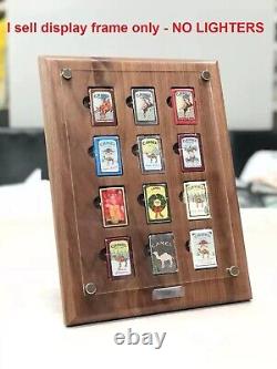 12 Grids Solid Walnut Wood Display Frame Storage Case for Zippo Lighters