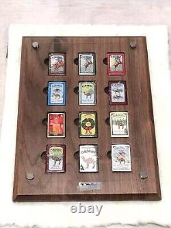 12 Grids Solid Walnut Wood Display Frame Storage Case for Zippo Lighters