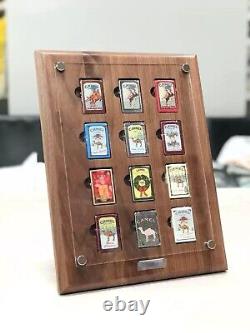 12 Grids Walnut Wood Display Frame Board Storage Panel Case for Zippo Lighters