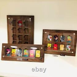 12 Grids Walnut Wood Display Frame Board Storage Panel Case for Zippo Lighters