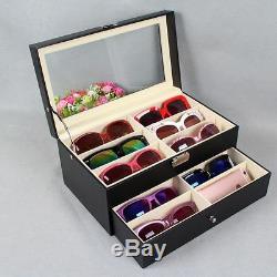 12 grid 2 layersTransparent Storage Case Box Portable travel Sunglasses Display