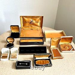 12pc Lot Mid Century Jewelry Presentation Gold Box Ring Display VTG Antique