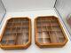 13 Vtg Wood Glass Curio Cabinet Display Case 22 Slots Octagonal Oak Wall 15 X 11