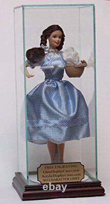 14 Doll Personalized Glass Display Case with Wood Base