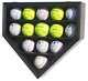 14 Softballs Or Baseball Cubes Display Case Cabinet Wall Rack Home Plate Shaped