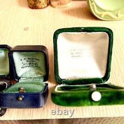 14pc Lot Victorian Jewelry Presentation Green Box Ring Display VTG Antique Empty