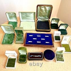 15pc Lot Mid Century Jewelry Presentation Green Box Ring Display VTG Antique