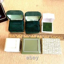15pc Lot Mid Century Jewelry Presentation Green Box Ring Display VTG Antique