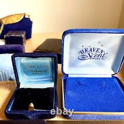 15pc Lot Victorian Jewelry Presentation Blue Box Ring Display VTG Antique Empty