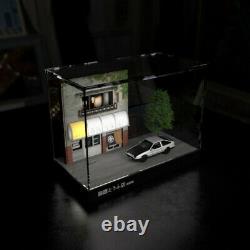 164 Initial D Scale Scene Model Fujiwara Tofu Shop LED Dust-proof Display Case
