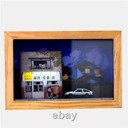 164 Scale Wood Initial D Fujiwara Tofu Shop Photo Frame AE86 Diorama Display