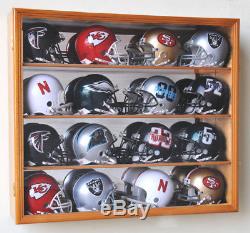 16 Riddell Mini Helmet Helmets Display Case Cabinet Wall Rack NFL Football