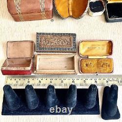 16pc Lot Victorian Jewelry Presentation Gold Box Ring Display VTG Antique Empty